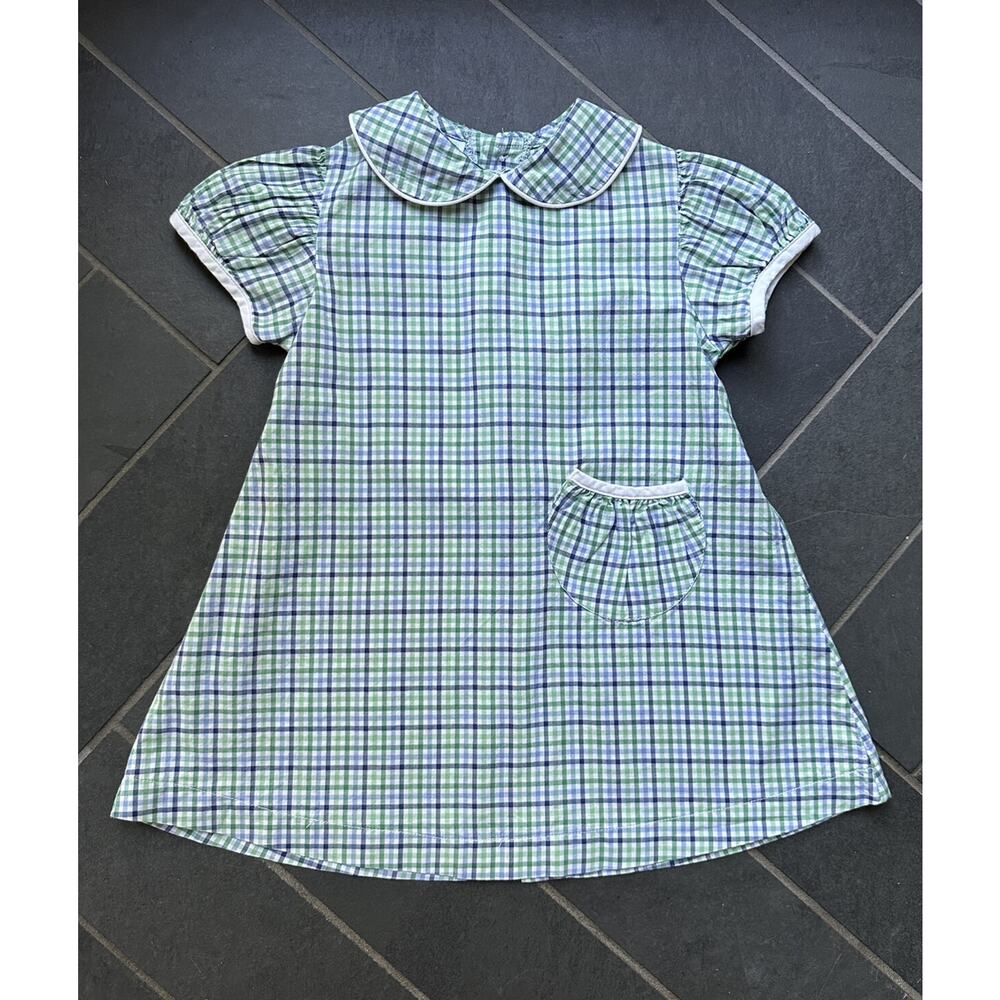 Red Beans Plaid Pocket Dress 2T